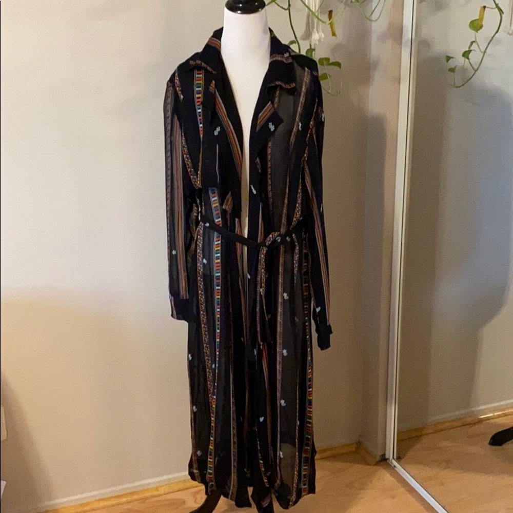 Urban Outfitters Longline Sheer Printed Jacket - Picture 5 of 7